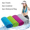 Охлаждающие полотенца с водонепроницаемой сумкой и карабином для бега, йоги, альпинизма