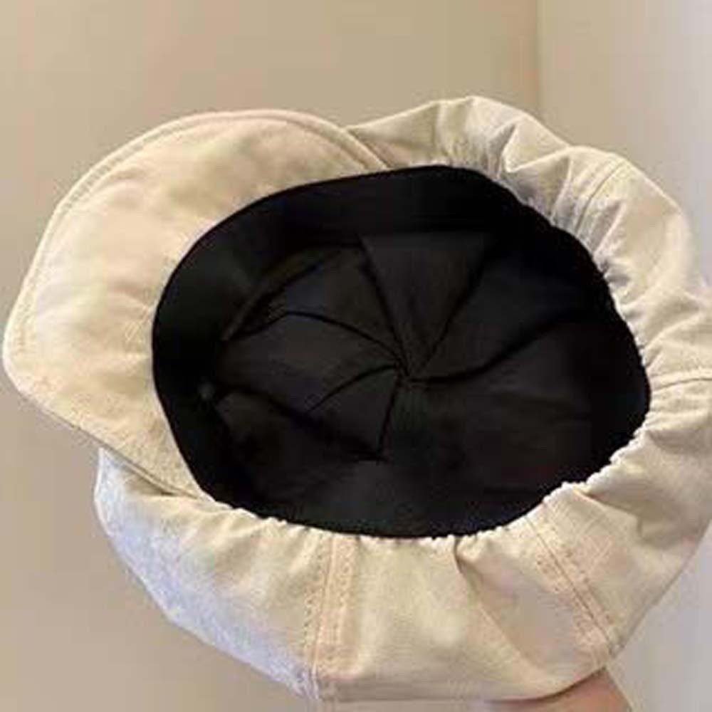 Asymmetric Cloud Beret Cap Street Style Women Artist Hat Simple Retro Octagonal Hat School
