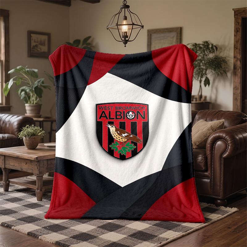 West Bromwich Albion Football Print Flannel Blanket Soft Warm Sofa Bed Throw Blanket For Home Office Bedroom