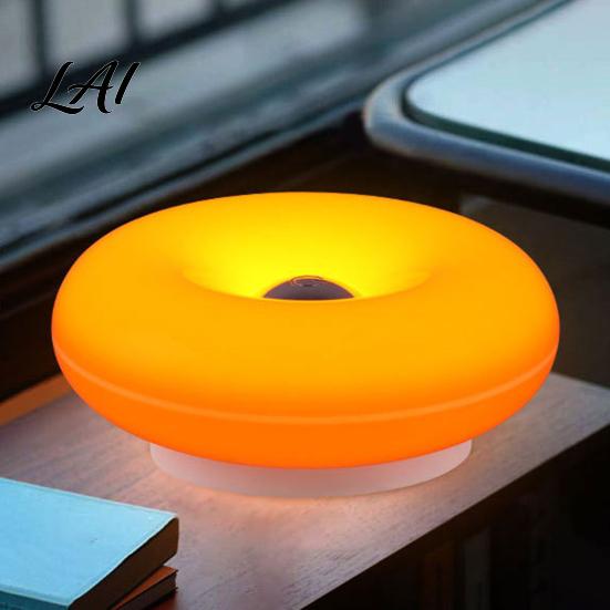Современная лампа для детской комнаты RGB 'Пончик' Настенный светильник Перезаряжаемый Сенсорное управление Ночник с пультом Беспроводной Регулируемая яркость Изменяемый цвет Прикроватный декор
