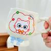 Creative Hand Colored Flower Ceramic Cup High Value Souvenir Gift Cup Large Capacity Office Coffee Cup Couple Water Cup