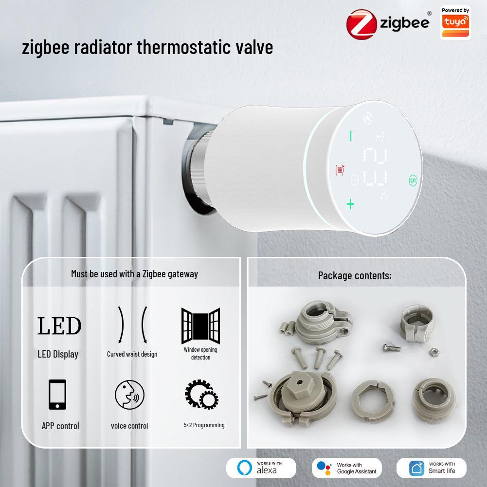 Умный термостатический клапан ZigBee с таймером и голосовым управлением