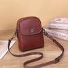 Женская сумка из натуральной кожи 2025 Новая винтажная сумка кроссбоди из коровьей кожи Маленькая сумка Универсальная вертикальная сумка для телефона Двойная молния Одинарная