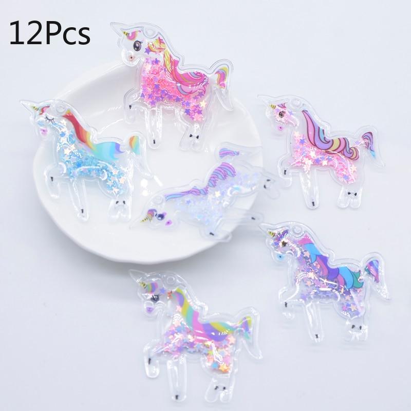 12 шт. новые аппликации с принтом единорога для скрапбукинга, сделай сам, нашивки для украшения дома, аксессуары для украшений