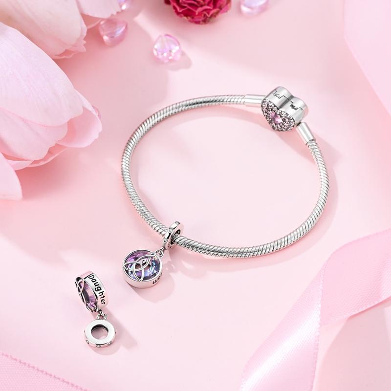 Сверкающий медный шарм-подвеска в виде круга с ангелом материнской любви и круга с ангелом, звездой и луной, подходит для оригинального браслета, шарм для DIY-украшений