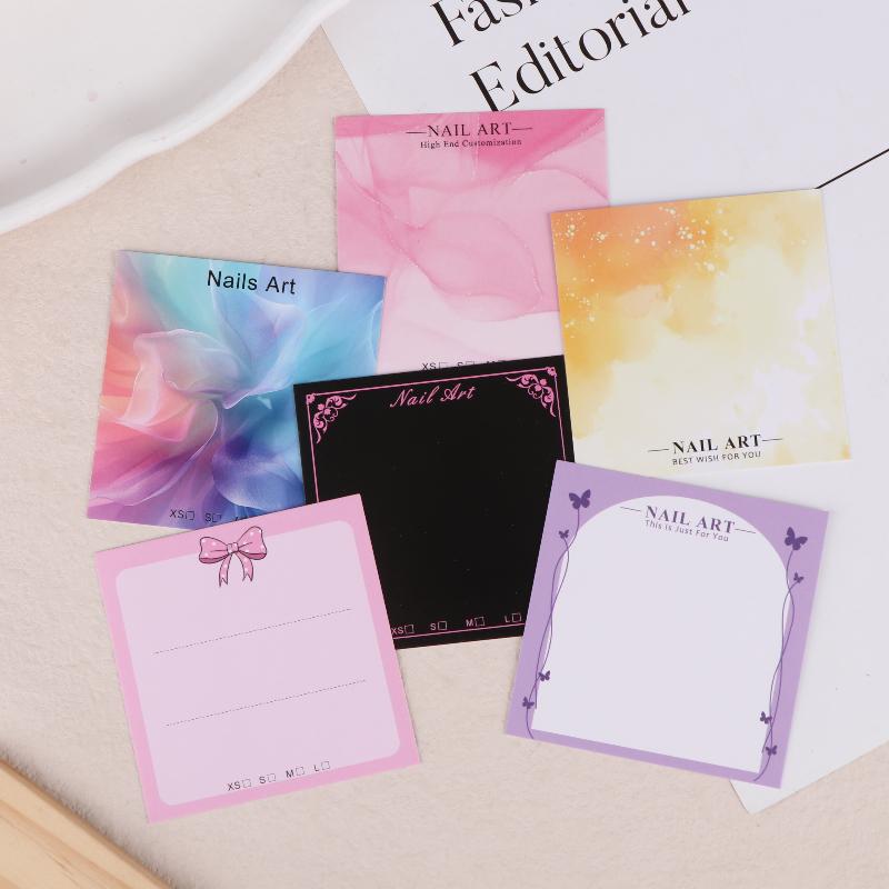 20 листов Накладные ногти на клеевой основе Нижняя карточка-бабочка Картонный реквизит для фото Ручной работы Искусственные ногти Арт-типсы Дисплей Шоу-карточка Инструменты для маникюра