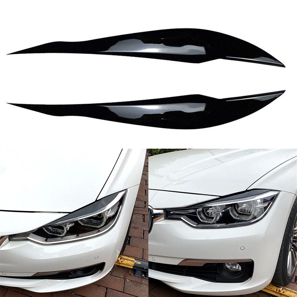 2 шт. F30 крышка фар Блеск для век черные брови для BMW F30 седан 2012-2018
