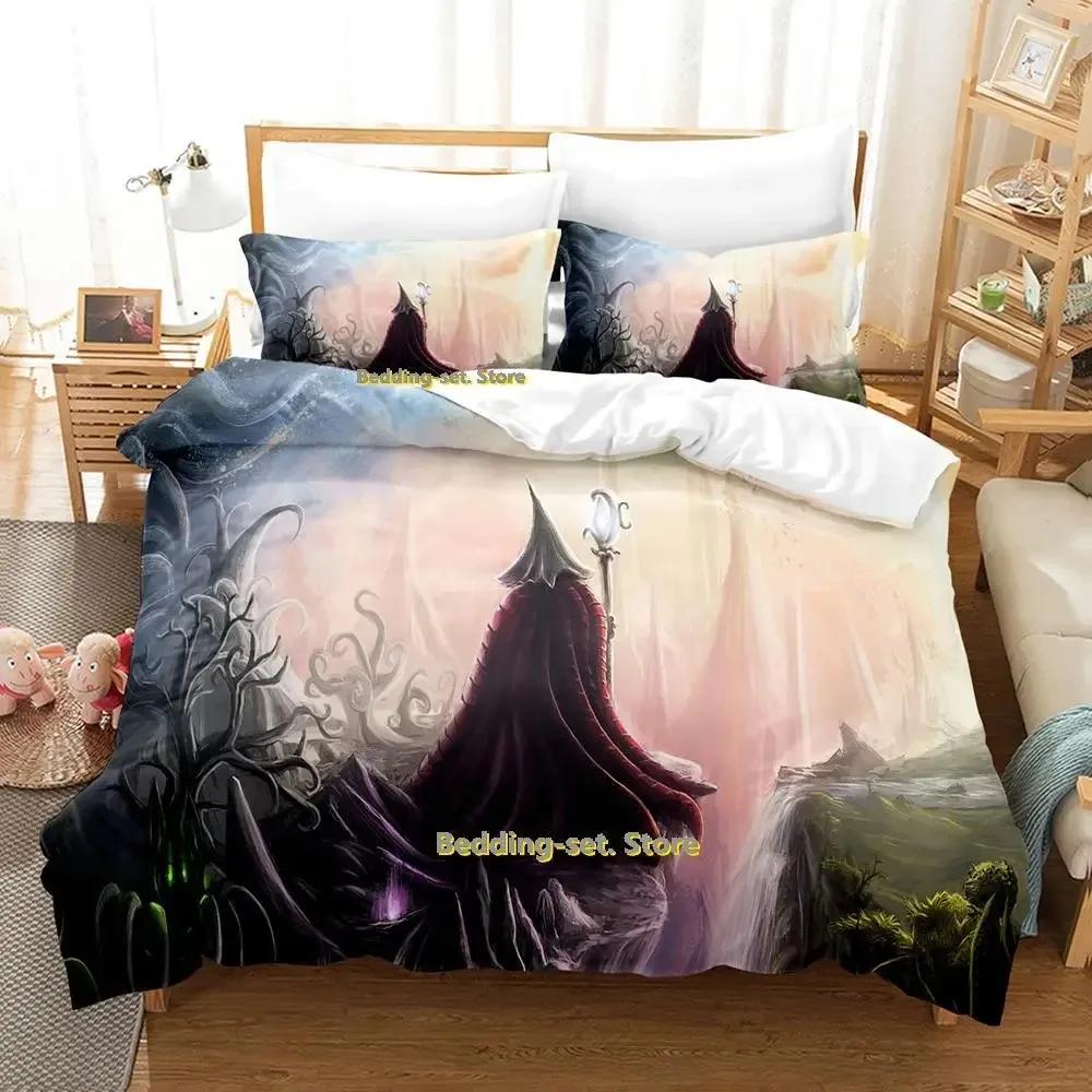 Hip Hop Game Wizard Bedding Set Cartoon Anime Three-Piece Set Adult Kid Bedroom Duvetcover Sets 3D Kawaii Wizard Lit Enfant