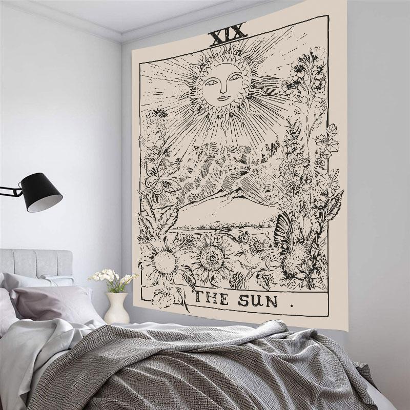 Ретро Мандала Солнце Луна Астрологический узор гобелен для дома Гостиная Общежитие Спальня Настенный декор фон ткань гобелен