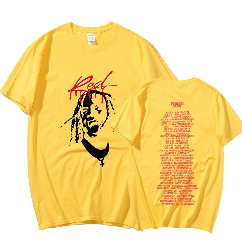Playboi Carti Music Album Whole Lotta Red Print T-shirt Men's Clothes Vintage Rapper Hip Hop T Shirt Summer Casual Tops