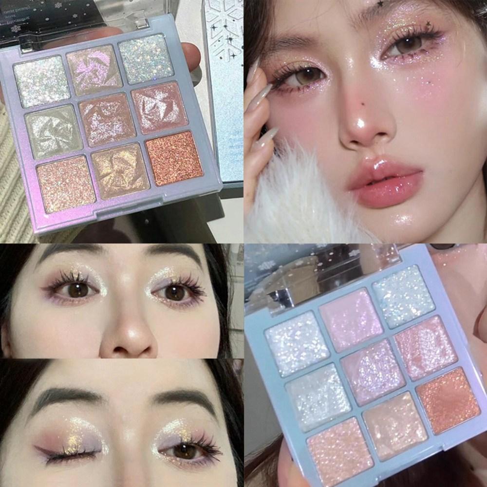 Палитра теней для век Sparkly Snowflake Палитра теней для век Dream Girl Pearl Matte Highlight Cool Tone Привлекательный макияж 9 цветов