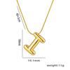 Stainless Steel Gold Color Chunky Alphabet Balloon Bubble Initial Letter Pendant Necklace for Women Charm Necklace Jewelry Gift