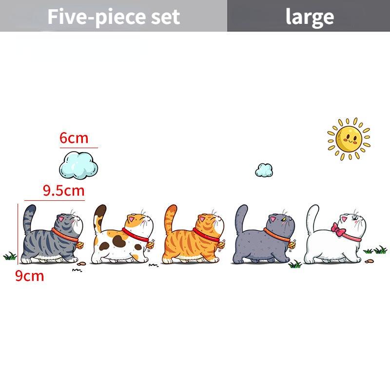 New Cute Cartoon Cats Car Sticker Funny Animal Styling Waterproof Stickers Decoration Car Body Home Window Creative Decals Decor