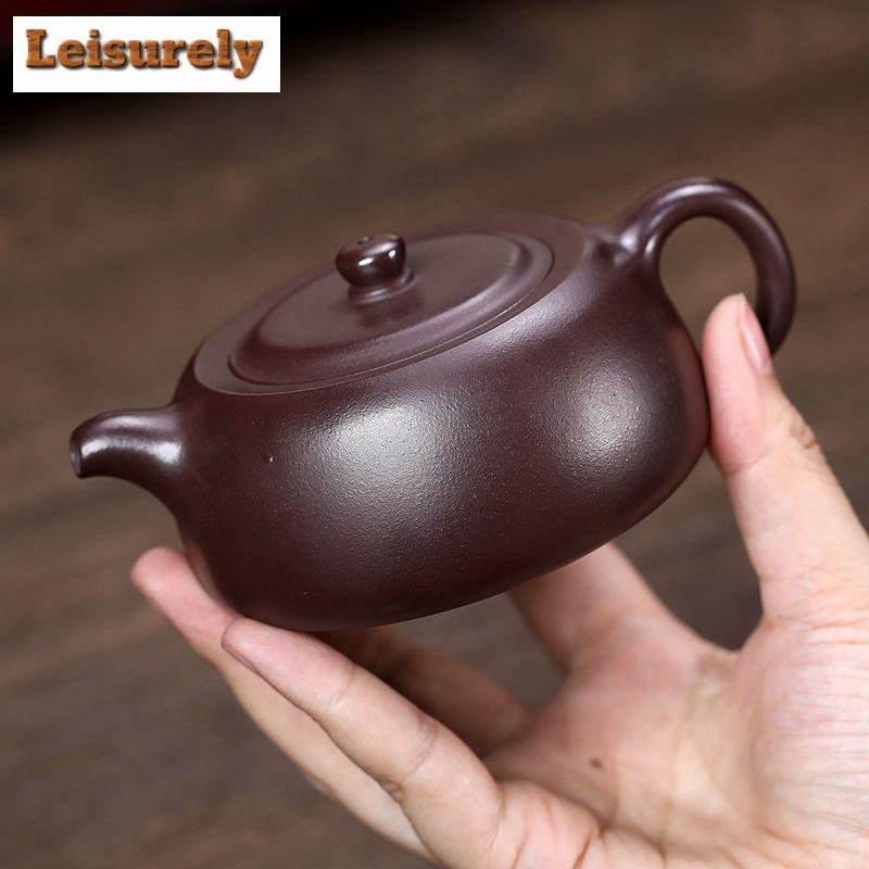 160 мл элегантный исинский фиолетовый глиняный чайник ручной работы, хорошо сделанный чайник из сырой руды, фиолетовый глиняный чайник, чайный сервиз Zisha, коллекция чайных сервизов