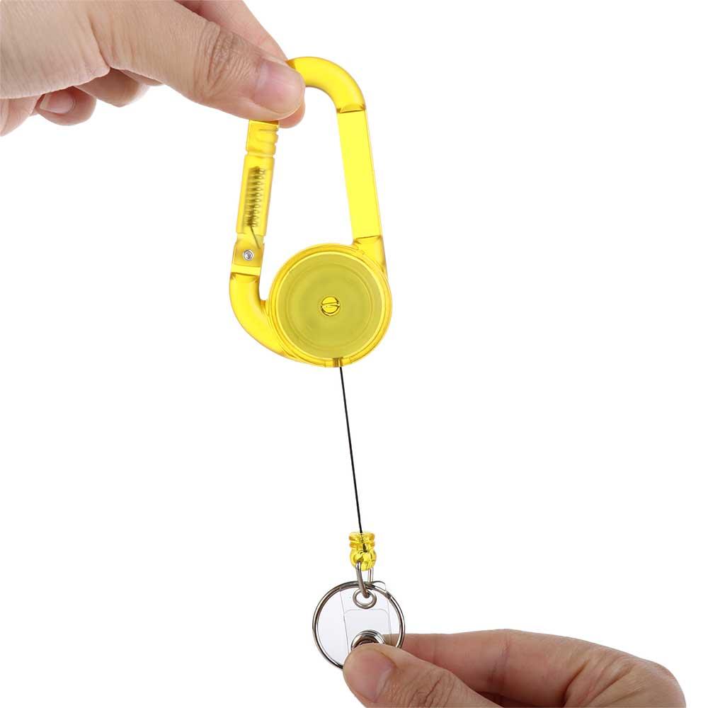 Card Holder Outdoor Telescopic Carabiner Keychain Badge Holder Badge Reel Clip Easy Pull Buckle
