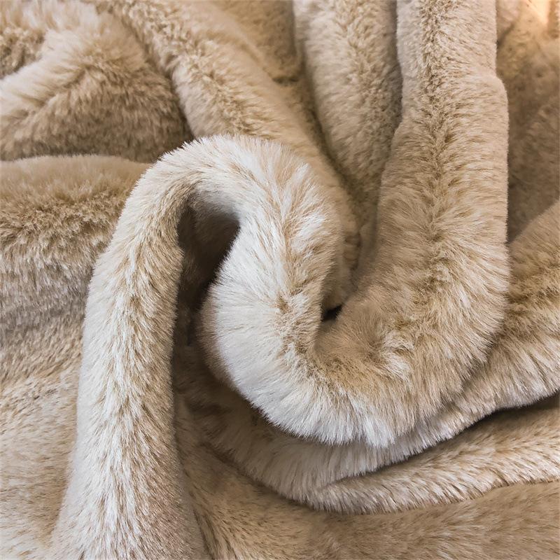 Solid Color Rabbit Fleece Four-Piece Set, Thickened Milk Fleece Bed Sheet Quilt Cover, Three-Piece Bed Set, Fleece Quilt Cover
