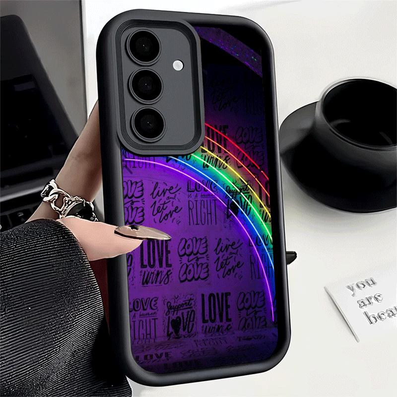 Phone Case for Samsung Galaxy S26 S25 Ultra S24 FE LGBT Rainbow Love Is Love Shell S23 Plus S22 + S21 S20 5G Soft Silicone Funda