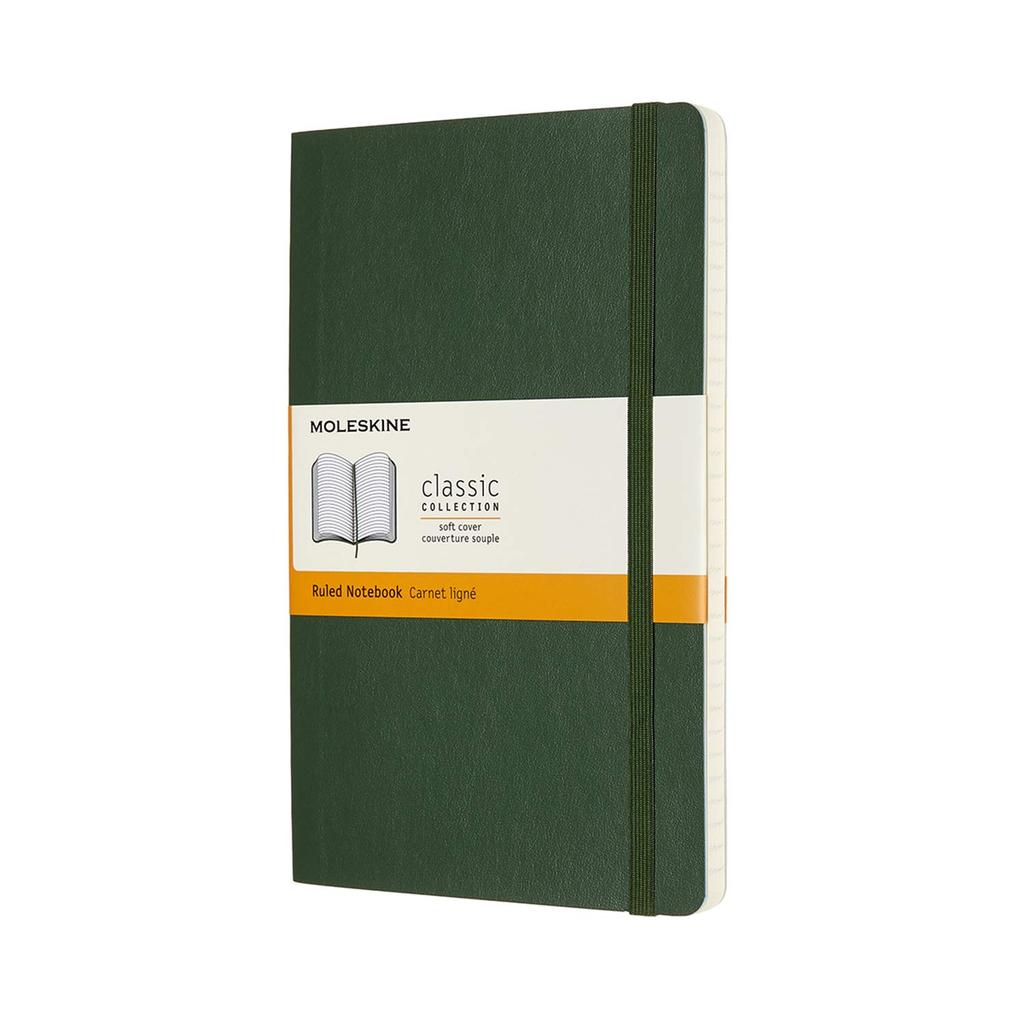 Moleskine Notebook Classic Notebook Soft Cover Ruled Large Size Wide X 21cm Myrtle Green QP616K15 (13cm Long)