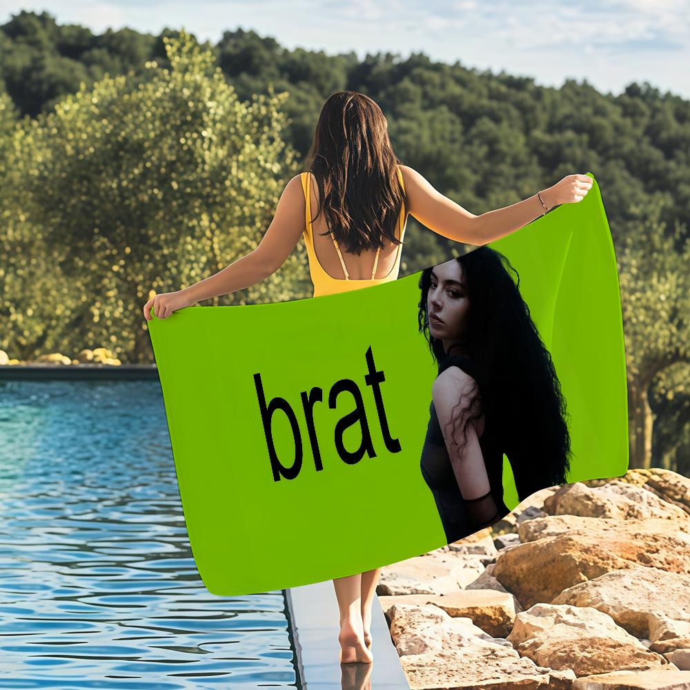Полотенце singer c-Charli XCX Brat Быстросохнущие пляжные полотенца подходят для бассейнов, кемпинга, йоги и спортзала