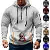 Мужская толстовка с капюшоном с принтом, кардиган на молнии с карманом на рукаве, мужская спортивная повседневная толстовка большого размера