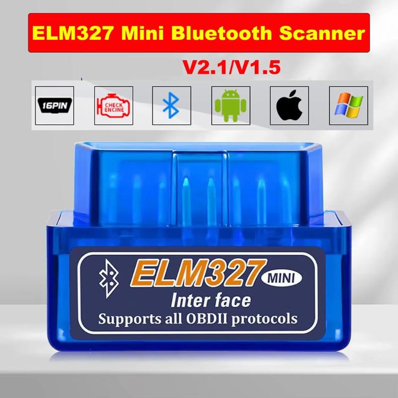 Мини ELM327 V1.5/V2.1 Bluetooth OBD2 Сканер Читатель кодов Инструменты для диагностики автомобиля Проверка двигателя Сканирование Детектор неисправностей автомобиля