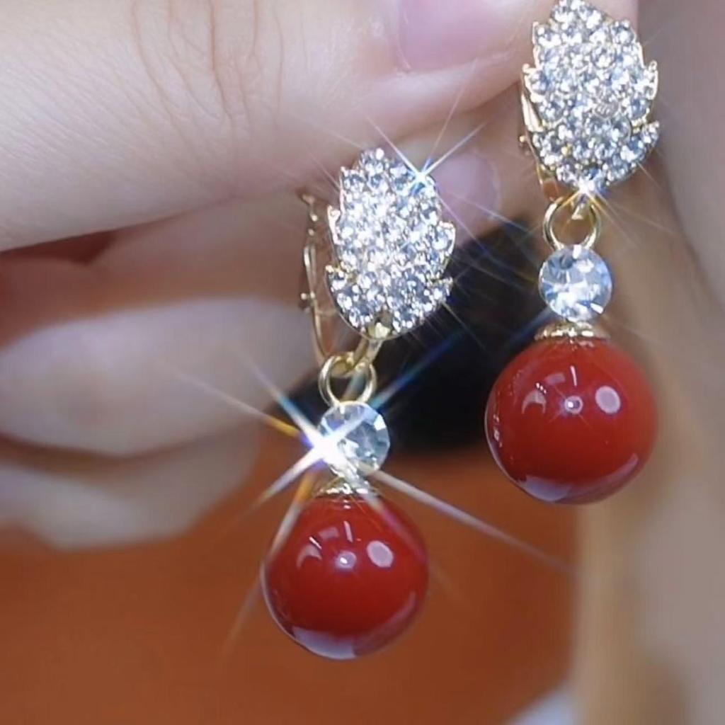 Элегантные серьги-пусеты в виде листьев с жемчугом и бриллиантами - Серебро S925, Высококлассная роскошь для женщин