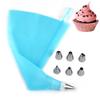 8-Piece Stainless Steel Nozzle Set: 6 Small Nozzles, EVA Decorating Bag & Connector