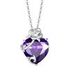 Synthetic February In Full Platinum 925 White Gift Wrapping Supplies Included [AGVANA] Women's Necklace, Amethyst, Birthstone, "Flowers Bloom" Motif,