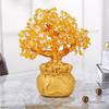 Lucky Tree Wealth Yellow Crystal Tree Natural Money Tree Ornaments Bonsai Style Wealth Luck Feng Shui Home Decoration Crafts