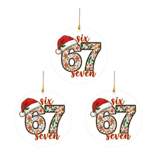Санта говорит Шесть Семь Украшение Акриловый Декор Рождественской Елки с Уникальной Фразой Праздничное Подвесное Украшение