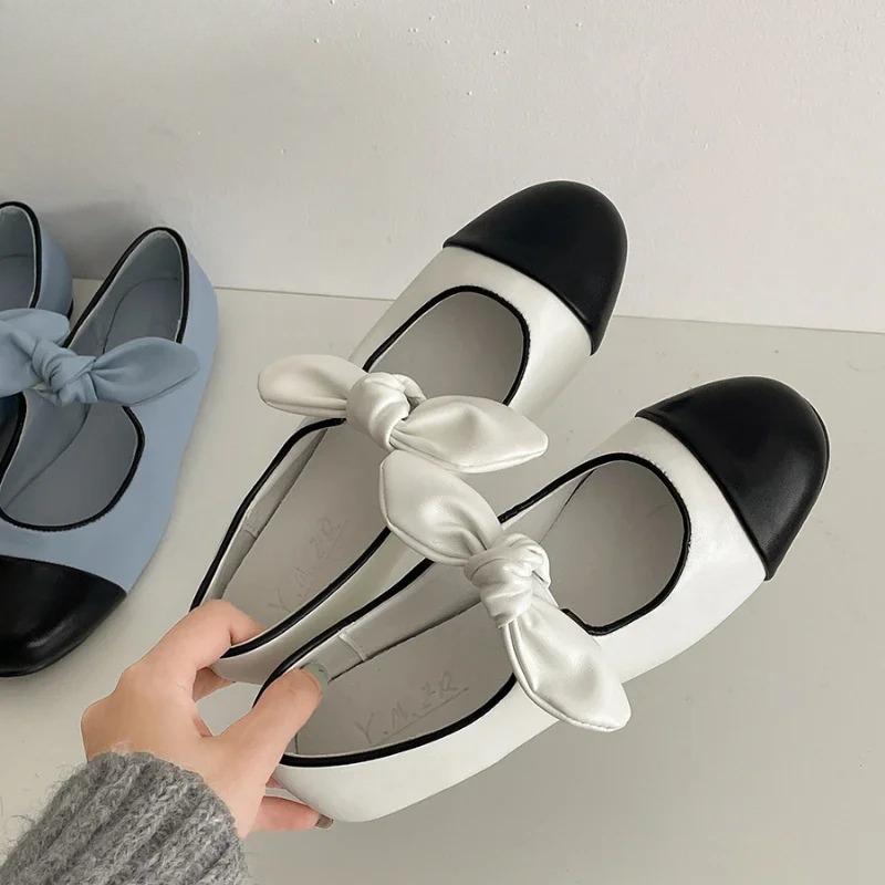 Designer Butterfly-knot Women Mary Jane Shoes Shallow Slip On Shoes Ladies Casual Outdoor Soft Sole Ballerina Shoes