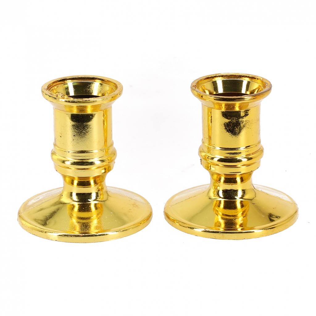 Timeless Brass Taper Candlestick Holders for Mantle Display (Pack of 2)