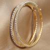 Simple Metal Copper Inlaid Diamond Colorful Large Circle Earrings , Fashion Round Hoop Earrings for Women