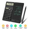 Basic Calculator Notepad with 6 Inch LCD Writing Tablet Solar/Battery Dual Powered Desktop Calculator for School Office Business