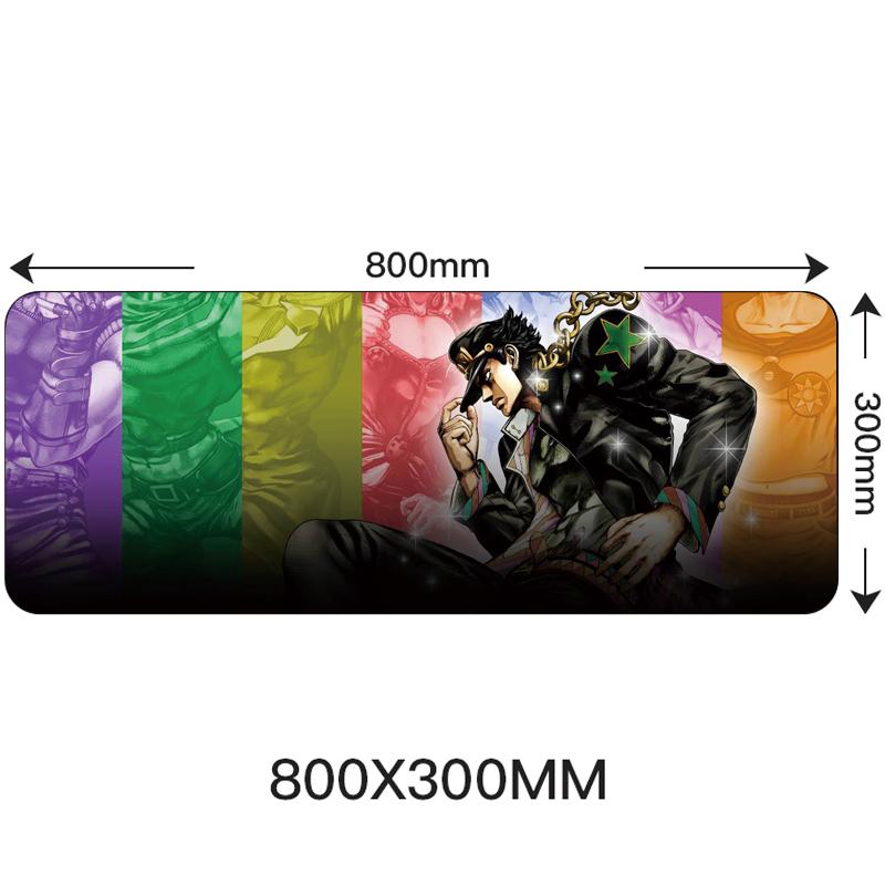 Большой игровой коврик для мыши 80x30 см с запирающимся краем, аниме, компьютерный резиновый коврик для мыши для JOJO Bizarre Adventure, 31,49 "x 11,81"