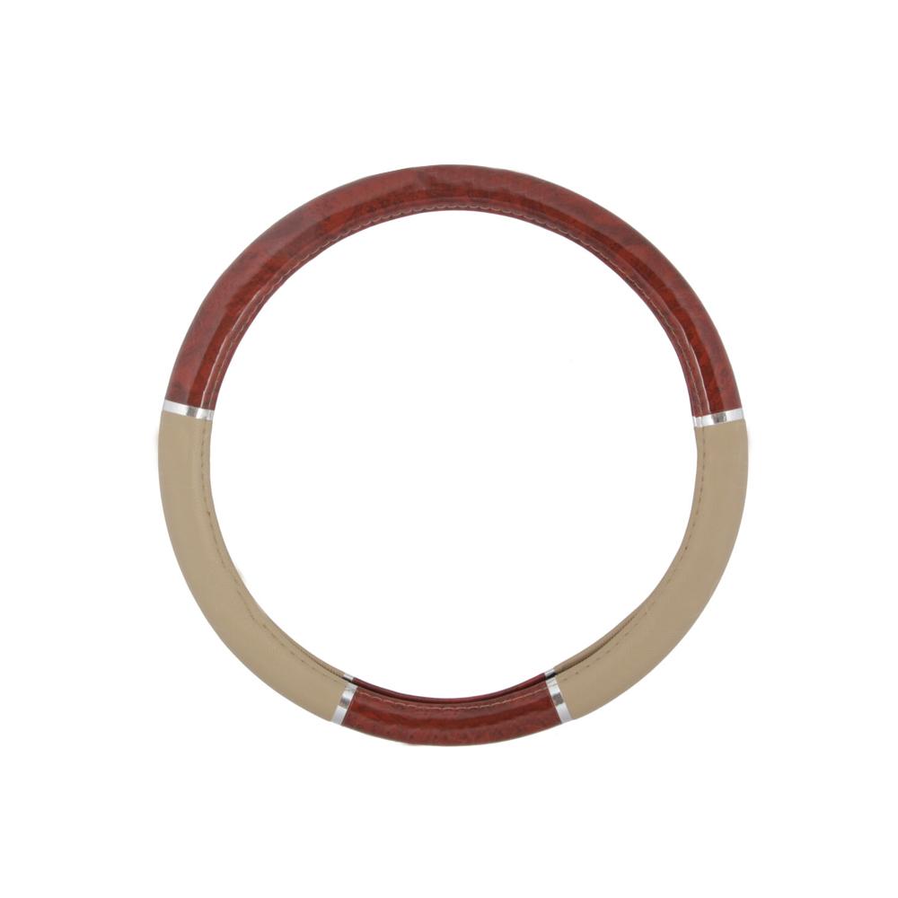 Чехол на руль под дерево для тюнинга автомобиля, внедорожника, Lux Grip, искусственная кожа, универсальные винтажные детали интерьера автомобиля