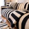 1PC Nordic Stripes Sofa Cover Soft Warm Lamb Wool Couch Mat Slipcover Anti-slip Chaise Longue Sofa Cushion Pad for Living Room