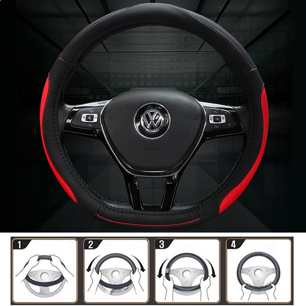 TATACLEA Steering Wheel Cover, For Light Vehicles, Passenger Cars, Genuine Leather, O-type, Steering Cover