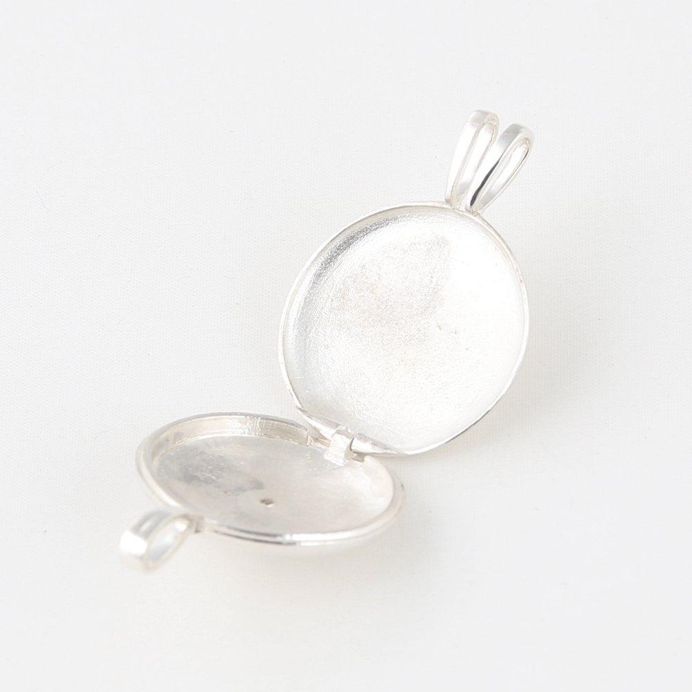 [verona-locket] Кулон-медальон с рубином, овальный, серебряная цепочка, 48 см