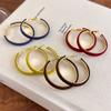 2025 Vintage Velvet Fabric Exaggerated Large Metal Hoop Earrings For Women Party Elegant Charm Autumn Winter Jewelry Accessories