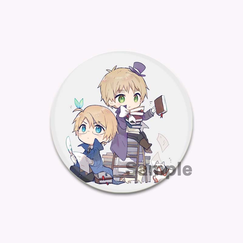 Hetalia World Stars 32 58 мм Аниме Ручная работа Круглая брошь Изысканные эмалированные булавки для лацкана в подарок Одежда Шляпа Рюкзак Аксессуар