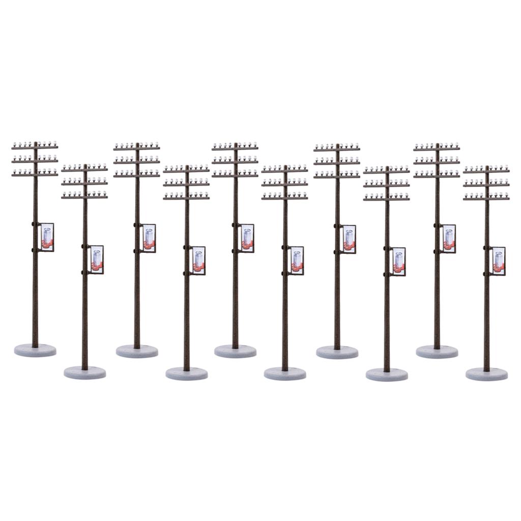 10 шт. мини-столб для электрических линий для поездов, железных дорог, микропейзаж 1/87, 8,1 см