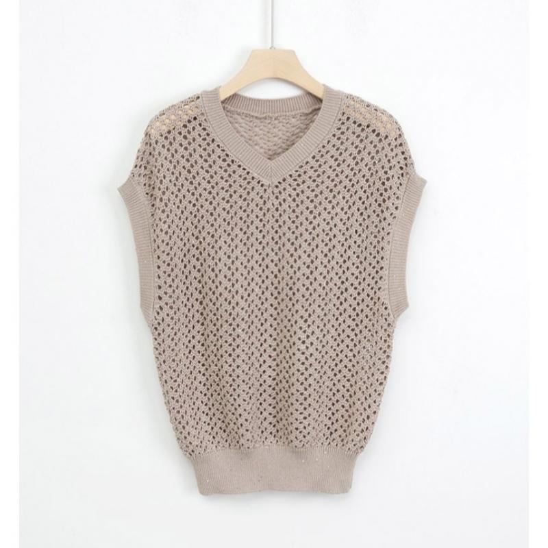 Shop Women V Neck Mesh Knit Vest Dgb wVs 5234 Black