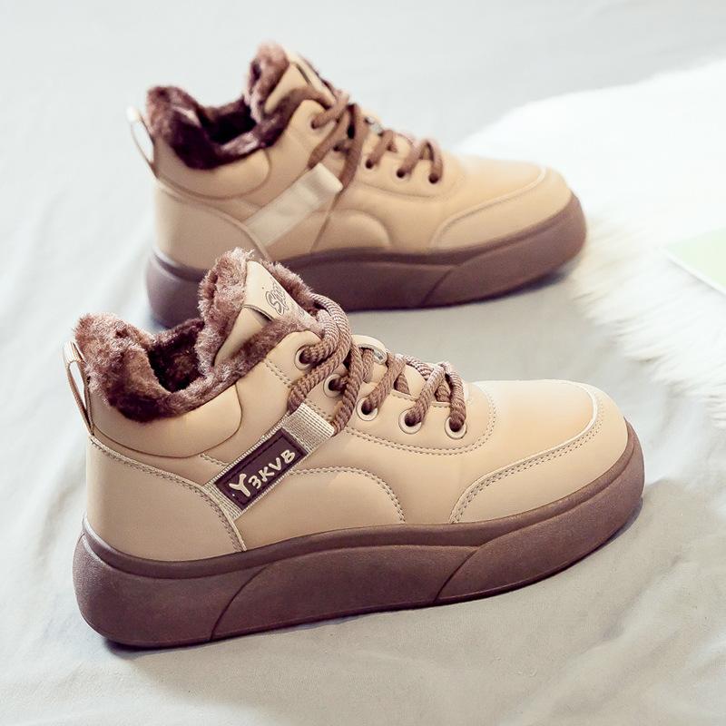 Зимние бархатные утепленные теплые сноубутсы женские универсальные новые на толстой подошве хлопковые ботинки большие хлопковые женские туфли зимние хлопковые туфли