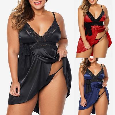 Женское белье Кружева на косточках Racy Muslin Sleepwear Underwear Nightdress + Briefs