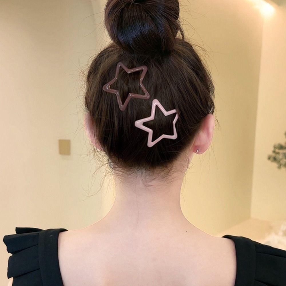 Hollow Side Barrettes Zinc Zinc Alloy Y2k Hairpin Personalized Star BB Hair Clip Travel