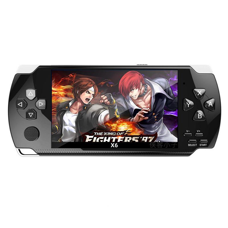 Портативная игровая консоль X6: Цветной экран 4,3", 128-битная аркадная игра, совместима с GBA/FC, идеально подходит для детей.