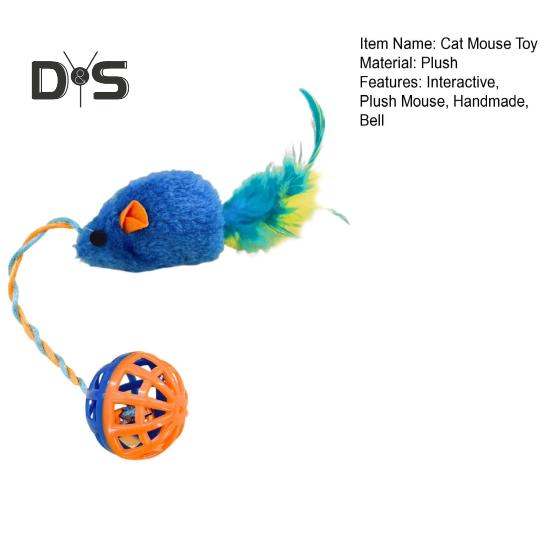 Интерактивная игрушка-мышка для кошек с колокольчиками, имитация плюшевой мыши, жевательная игрушка для кошек, пушистая игрушка-колокольчик для кошек, живущих в помещении
