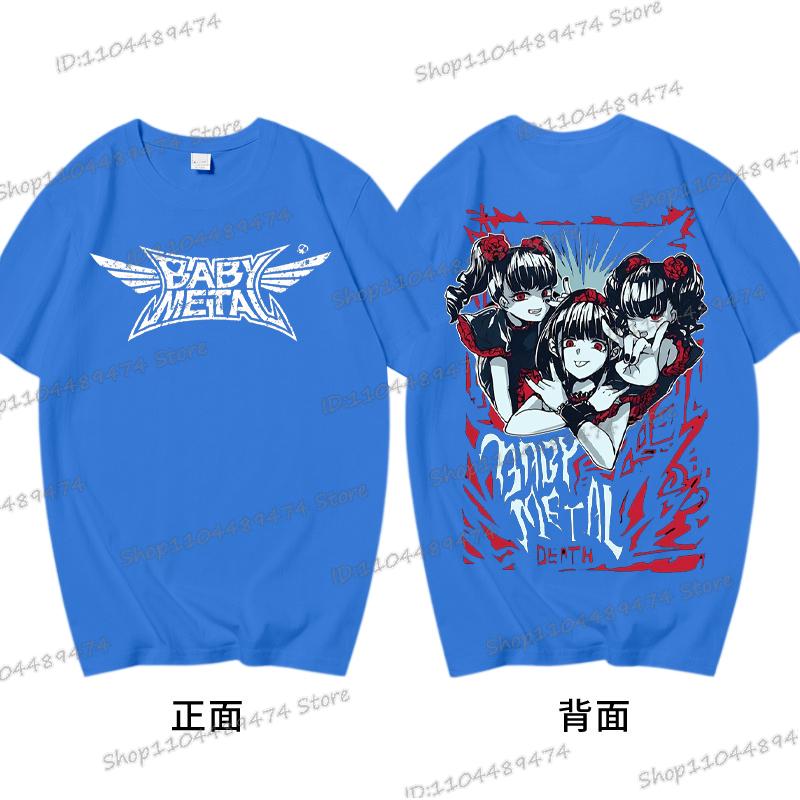 Мужская футболка с японской группой Babymetal, с коротким рукавом, хлопковая, повседневная, с принтом, уличная одежда, хип-хоп, с круглым вырезом, рок-н-ролл, футболка певца