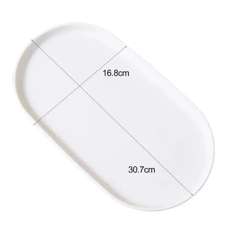 Поднос для десертов Фруктовая тарелка Овальный Штабелируемый Поднос для подачи еды Бесплатная Тарелка для костей Тарелка для закусок Многоразовая Тарелка для еды с гладким краем для кухни